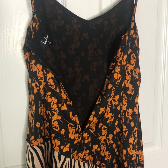 Lulus asymmetrical floral & zebra print long dress - S - Picture 8 of 11